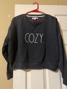 Rae Dunn COZY. Sweatshirt - Dark Gray